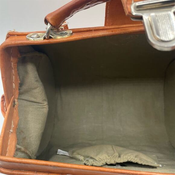 Vintage Tooled Leather Top Handle Handbag Tan Women's Purse Made In Vegas - Picture 13 of 15